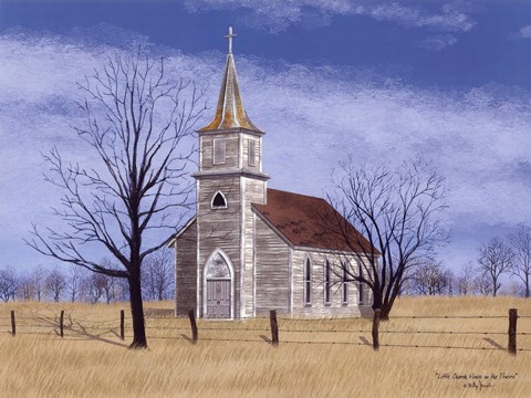 Framed Little Church House On The Prairie Print