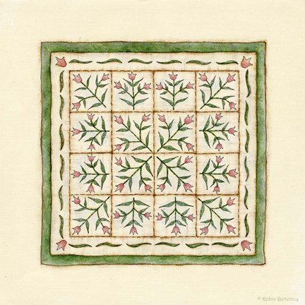 Framed Flower Patchwork Print