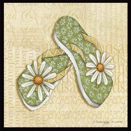 Framed Daisy Sandals Print