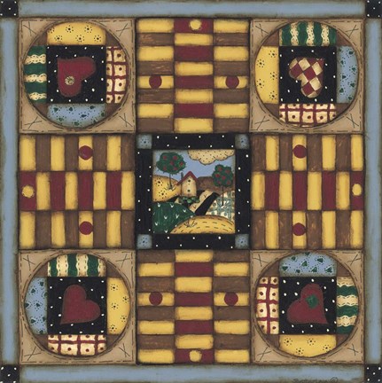 Framed Homespun Patches Print