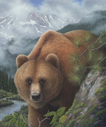 Framed Stalking His Prey Print