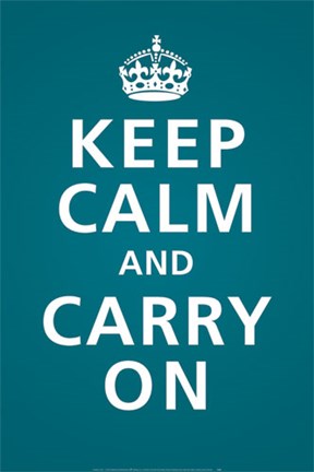 Framed Keep Calm (Teal) Print
