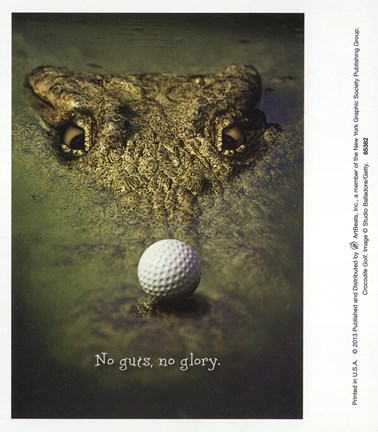 Framed Crocodile Golf Print