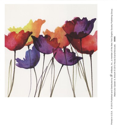 Framed Watercolor Garden 4 Print