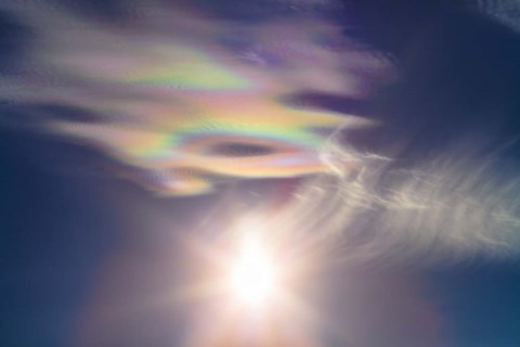 Framed Iridescent clouds near the Sun Print