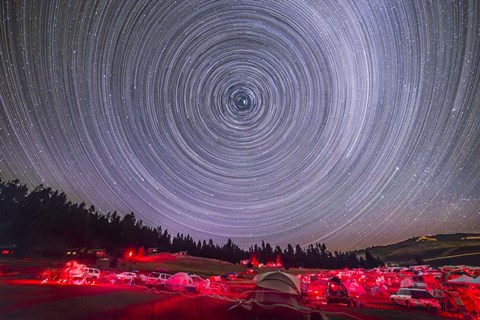 Framed Circumpolar star trails above the Table Mountain Star Party Print