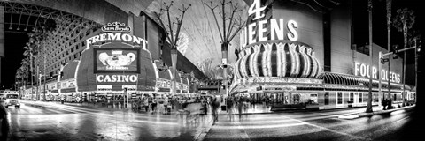 Framed Fremont Street at night, Las Vegas, Clark County, Nevada Print