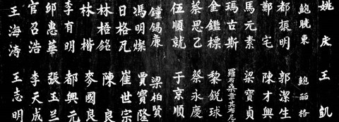 Framed Close-up of Chinese ideograms, Beijing, China BW Print