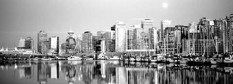 Framed Vancouver, British Columbia, Canada (black &amp; white) Print