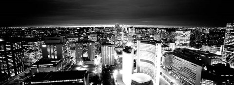 Framed Toronto, Ontario, Canada BW Print