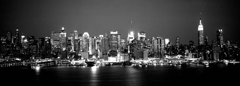 Framed Buildings at the waterfront, Manhattan, NY Print