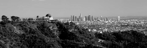 Framed Griffith Park Observatory, Los Angeles, California BW Print