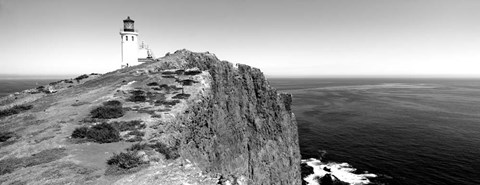 Framed Lighthouse at a coast, Anacapa Island Lighthouse, Anacapa Island, California Print