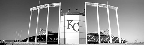 Framed Baseball stadium, Kauffman Stadium, Kansas City, Missouri Print