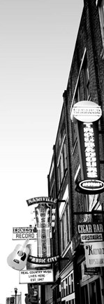 Framed Neon signs at dusk, Nashville, Tennessee Print