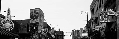 Framed Buildings in a city at dusk, Beale Street, Memphis, Tennessee Print