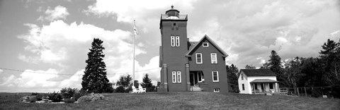 Framed Two Harbors Lighthouse on Lake Superior&#39;s Agate Bay, Burlington Bay, Minnesota Print