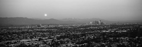 Framed Buildings in a city, Hollywood, San Gabriel Mountains, City Of Los Angeles, California Print