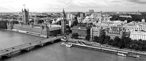 Framed Houses of Parliament, Thames River, City of Westminster, London, England Print