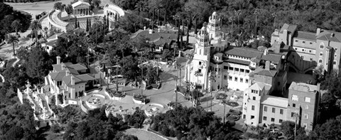 Framed Aerial view of a castle on a hill, Hearst Castle, San Simeon, California Print