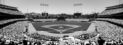 Framed Dodgers vs. Angels, Dodger Stadium, City of Los Angeles, California Print