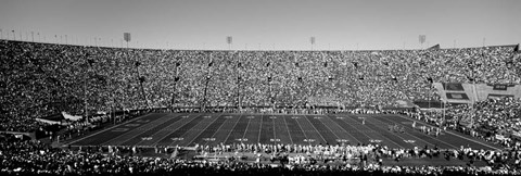 Framed Football stadium full of spectators, Los Angeles Memorial Coliseum, California Print