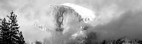 Framed Mountain Covered With Snow, Half Dome, Yosemite National Park, California Print