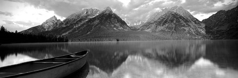 Framed Canoe Leigh Lake Grand Teton National Park WY USA Print