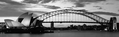 Framed Sydney Harbour Bridge At Sunset, Sydney, Australia Print