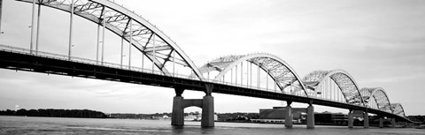 Framed Iowa, Davenport, Centennial Bridge over Mississippi River Print