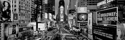 Framed High angle view of traffic on a road, Times Square, Manhattan, NY Print