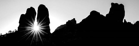 Framed Silhouette of cliffs at Arches National Park, Grand County, Utah Print
