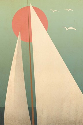 Framed Sails III Print