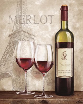Framed Wine in Paris III Print