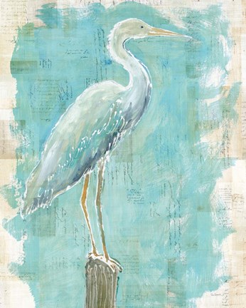 Framed Coastal Egret I Print