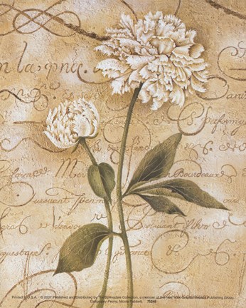 Framed Calligraphy Peony Print