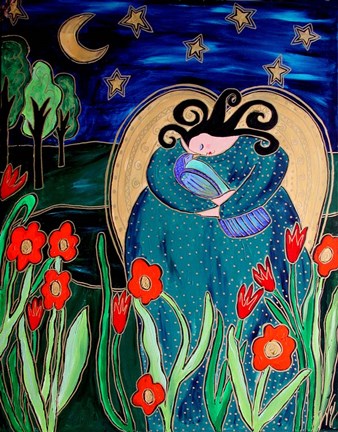 Framed Big Diva Angel With Bird Print