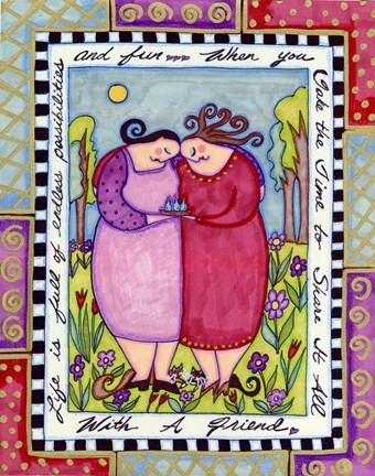 Framed Big Diva Best Friends Print