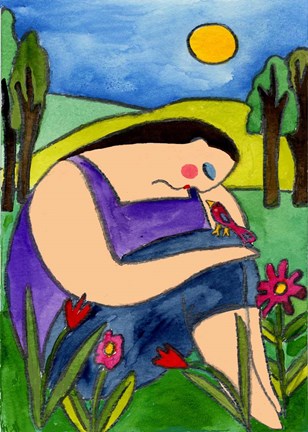 Framed Big Diva Birdy Told Me Print