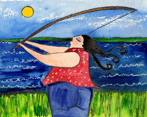 Framed Big Diva Fishing Print