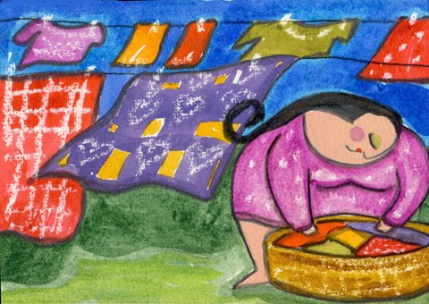 Framed Big Diva Laundry Day Print