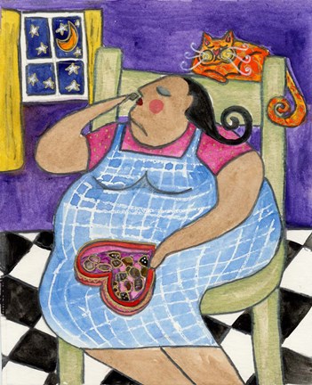Framed Big Diva Loves Chocolates Print
