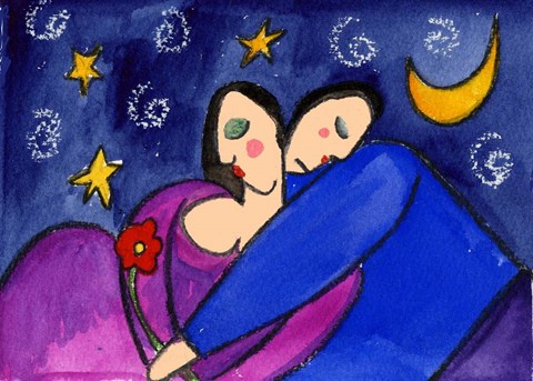 Framed Big Diva Star Crossed Lovers Print