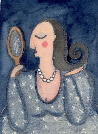 Framed Big Diva With Mirror Print