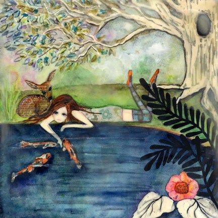 Framed Big Eyed Girl Daydream Believer Print