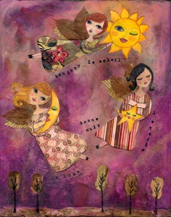 Framed Big Eyed Girl Good Morning Sun Print