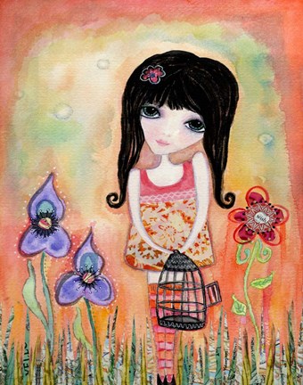 Framed Big Eyed Girl Just Believe Print
