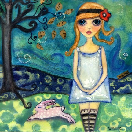 Framed Big Eyed Girl My Name Is Alice Print