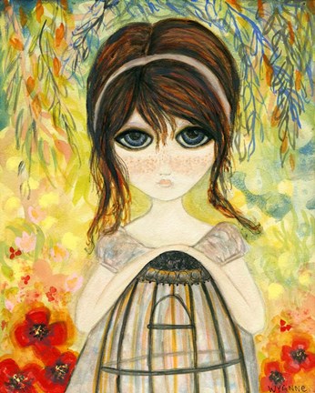 Framed Big Eyed Girl Not Today Print