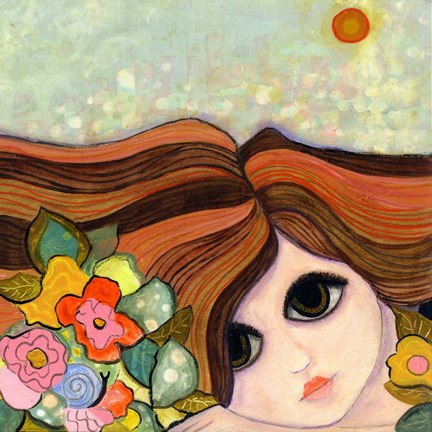 Framed Big Eyed Girl Slow Down Print